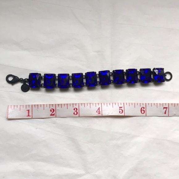 Blue crystal & black bracelet - Picture 8 of 8